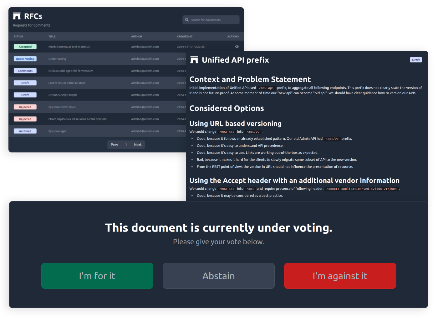 ADR and RFC feature in Pistacy.io